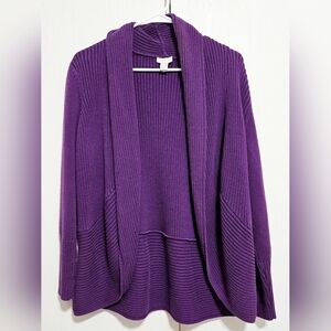 Chico's Rich Purple Cardigan Sweater